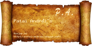 Patai András névjegykártya